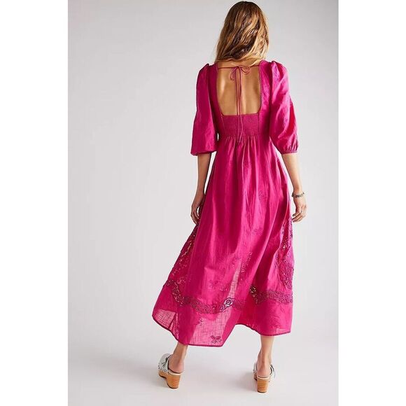 Free People Lisa Lace Midi Dress - Picture 2 of 7